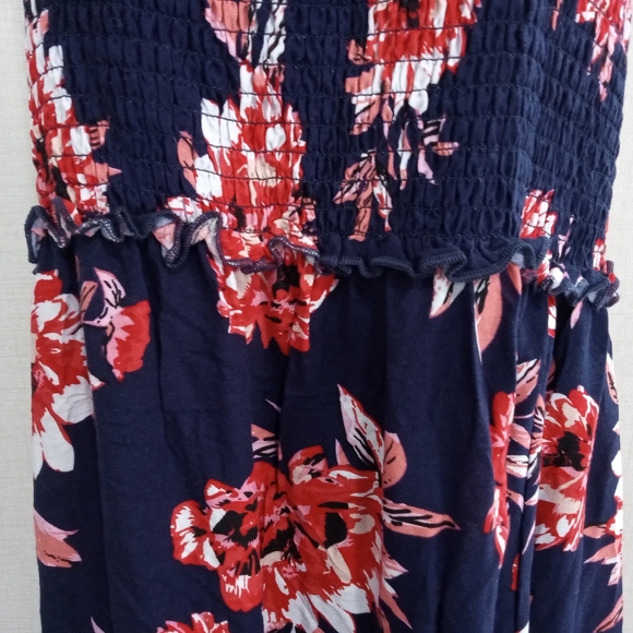 Pacific Vibes Sun Dress XXL Long W/ 2 Leg Slits Floral Spaghetti Strap Stretch - Picture 6 of 14